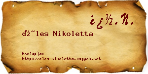 Éles Nikoletta névjegykártya