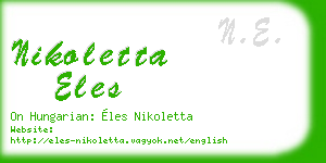 nikoletta eles business card